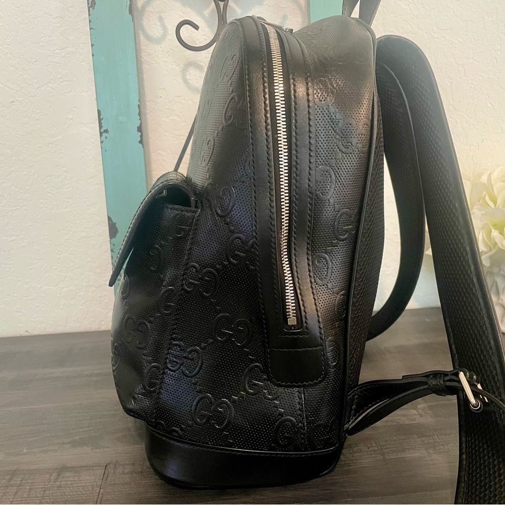 Gucci GG Embossed Black Backpack - Picture 5 of 13